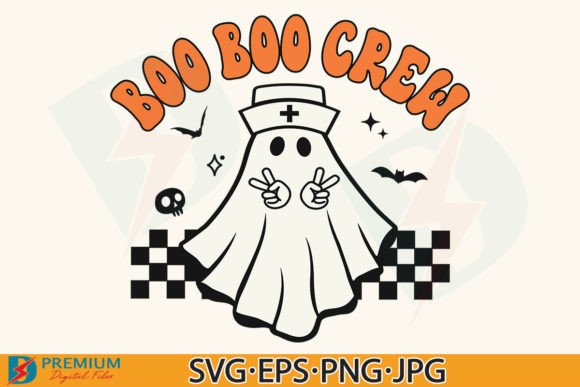 Boo Boo Crew PNG, Retro Halloween Nurse Graphics