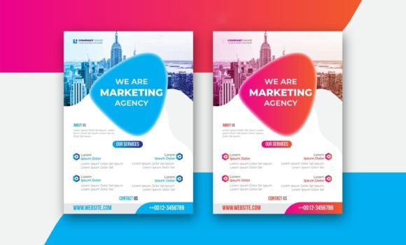 Corporate Business Flyer Design: Graphics for Print Templates