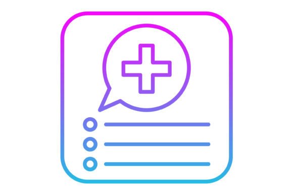 Medical App Line Gradient Icon Graphics