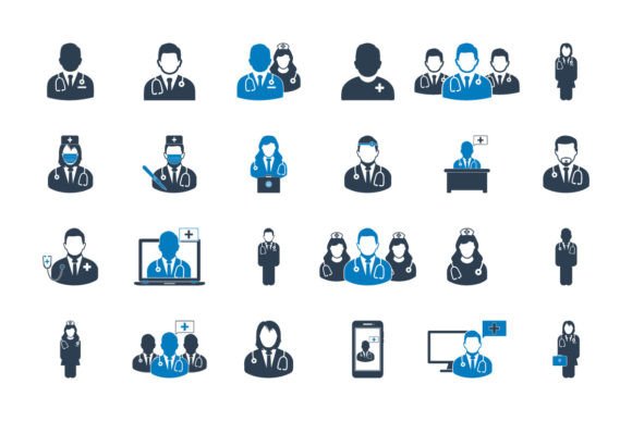 Medical Doctor Icon Set: Graphics and Icons for Editorial Design