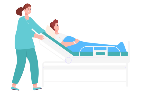 Medical Worker Helping Patient on Hospit
