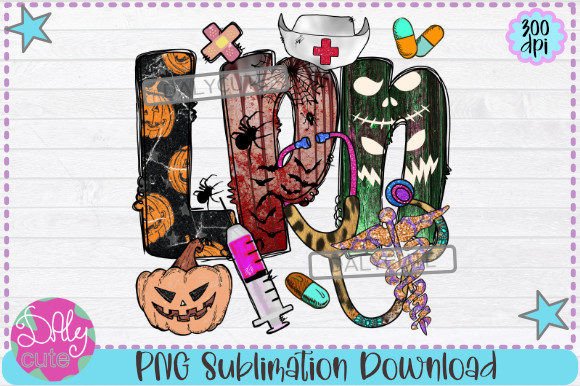 Nurse Halloween Sublimation, LPN Skull