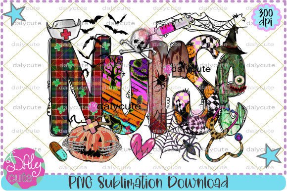 Nurse Halloween Sublimation, Spooky RN