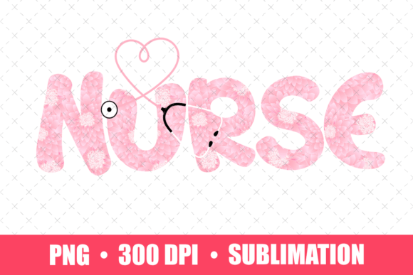 Nurse Heart Stethoscope Sublimation PNG