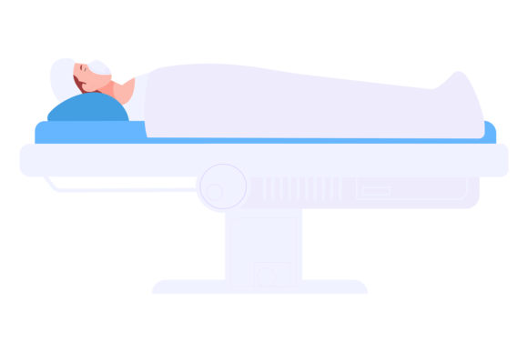 Patient Laying on Surgical Table. Medica Graphics