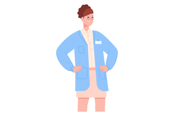 Woman in Lab Coat: Graphics and Illustrations for Branding